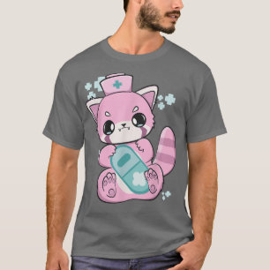 T-shirt Yami Kawaii Red Panda Nurse Fairy Kei Harajuku Nug
