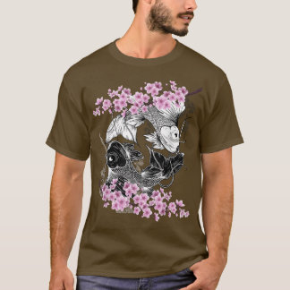 T-shirt Yang Yang Koi Poisson Sakura Fleur de cerisier Sp 