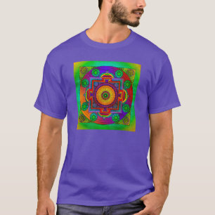 T-shirt YANTRA - grande roue - violet vert