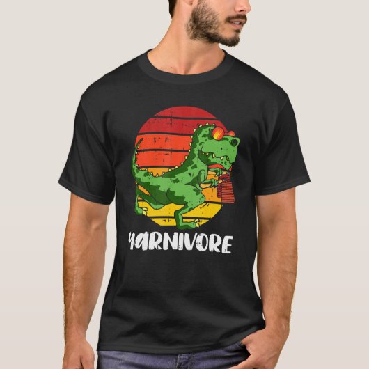 T-shirt Yarnivore Crochet Dinosaur Tricot Dino Crochetin (Devant)