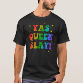 T-shirt YAS QUEEN Rainbow Typography – Bold Drag-Inspired (Devant)