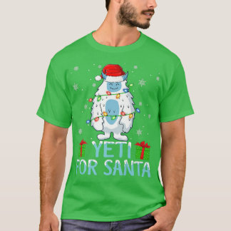 T-shirt Yati Pour Père Noël Les Lumières De Noël Yeti