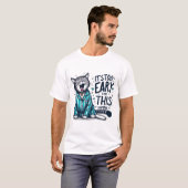T-shirt Yawning Cat in Pajamas (Devant entier)