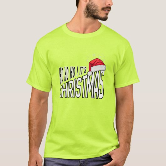 T-Shirt : Yay! It's Christmas (lime) (Voorkant)