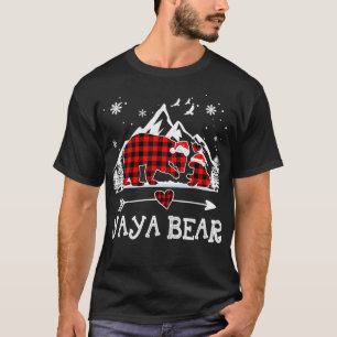 T-shirt Yaya Bear Pajama de Noël Rouge Plaid Buffalo Famil