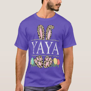 T-shirt Yaya Bunny Leopard Grand-mère Jour de Pâques Oeufs