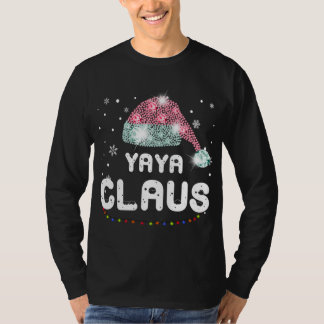T-shirt Yaya Claus Casquette de Noël Diamond Pajama Family
