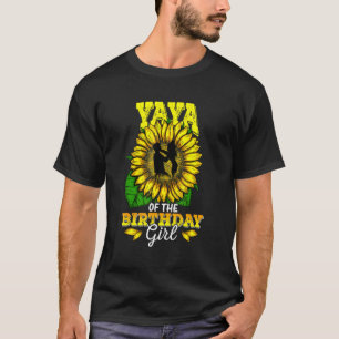 T-shirt Yaya De L'Anniversaire Fille Tournesol Fête Annive