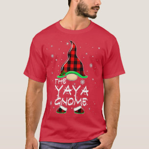 T-shirt Yaya Gnome Buffalo Plaid Correspondant Famille Noë