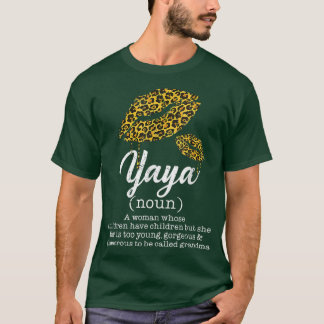 T-shirt Yaya Lèvres Léopard Amusant Grand-mère Signifiant 