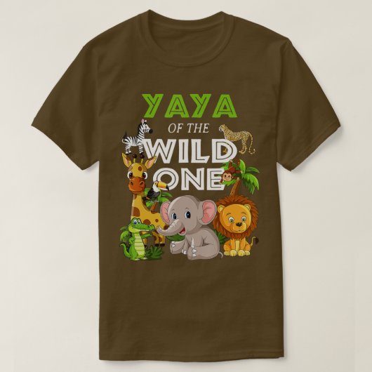 T-shirt Yaya of the Wild One Zoo Anniversaire Safari Jungl (Design devant)