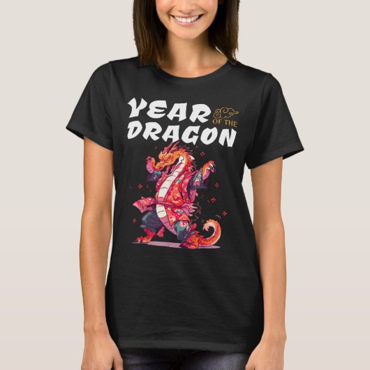 T-shirt Year Of The Dragon Funny Dragons Chinese Zodiac Si (Devant)