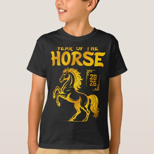 T-shirt Year Of The Horse 2026 Chinese Ty Art Style China (Devant)