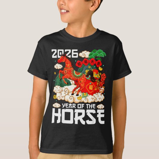 T-shirt Year Of The Horse 2026 Happy Chinese Lunar New Yea (Devant)