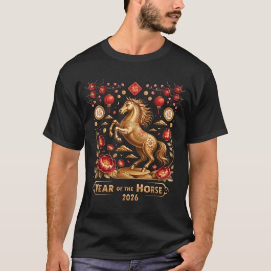 T-shirt Year Of The Horse Happy New Year 2026  (Devant)