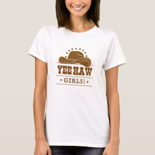 T-shirt Yee Haw Girls Cowgirl Design Casquette
