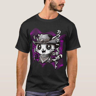 T-shirt Yeehaw Meow : Manga Cowboy Cat Extravaganza
