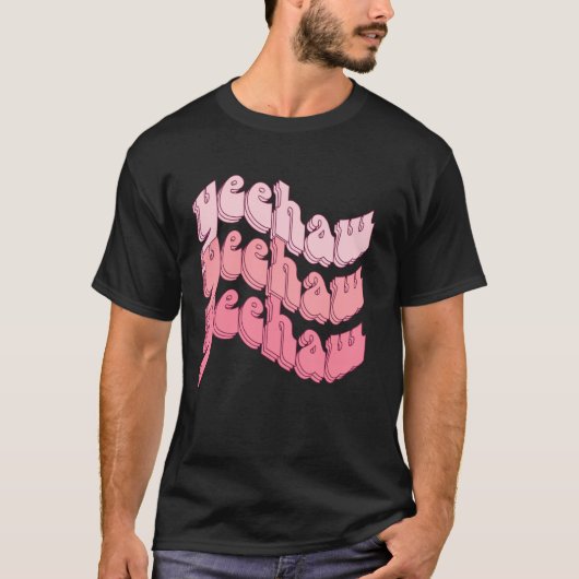 T-shirt YeeHaw Pink Cowgirl (Devant)