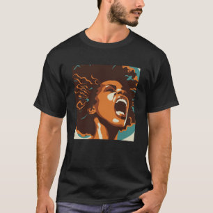 T-shirt Yelling African American Woman Afro Black Pride &