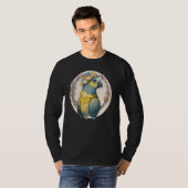 T-shirt Yellow Blue Ara Macaw Flower Crown Parrot Parakeet (Devant entier)