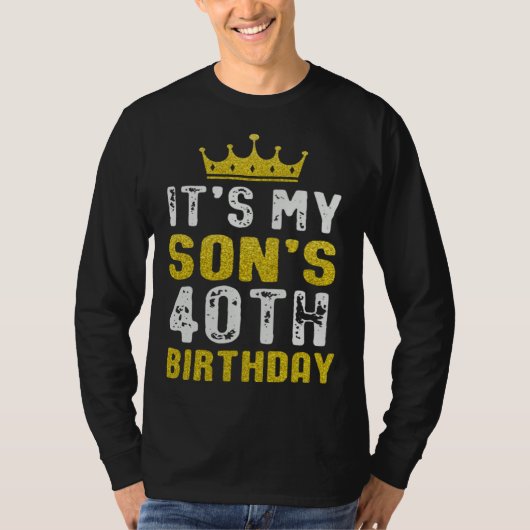 T-shirt Yellow Crown 40th Bday For Son From Mom Dad (Devant)