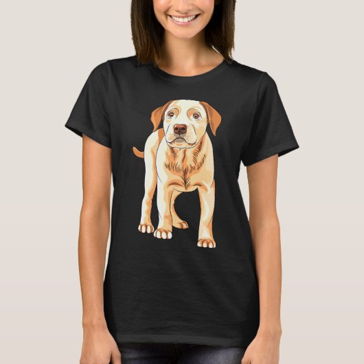 T-shirt Yellow Lab Silhouette S Aquarelle Labrador Rétrie (Devant)