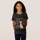 T-Shirt Yellow Labrador Retriever Christmas Chien Lab Xmas (Devant entier)
