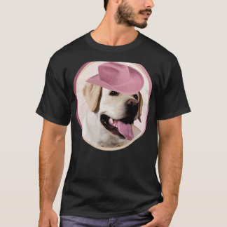 T-shirt Yellow Labrador Retriever En Casquette rose! parti