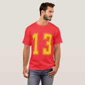 T-shirt Yellow Number 13eam Junior Sports Numbered gift gi (Devant entier)