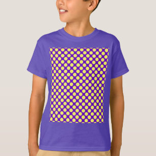 T-shirt Yellow Polka Dots With Purple Background