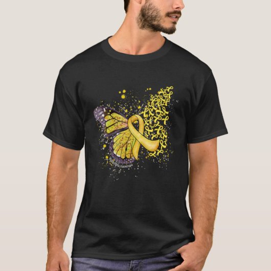 T-shirt Yellow Ribbon Spina Bifida Awareness Dripping Butt (Devant)