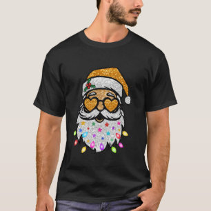 T-shirt Yellow Santa Clause Lunettes de soleil Coeur Étinc