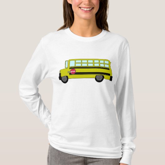 T-shirt Yellow School Bus with Stop Sign (Devant)