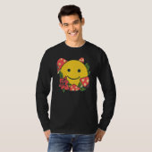 T-shirt Yellow Smile   Smiling Face Cute Mushroom Rose Flo (Devant entier)