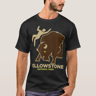T-shirt Yellowstone Bison Toss graphique moderne Parc nati