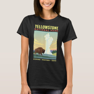 T-shirt Yellowstone Us National Park Bison Vintage