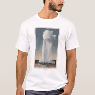 T-shirt Yellowstone, WYView de la vieille éruption fidèl