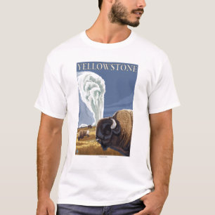 T-shirt YellowstoneBison avec vieux fidèle
