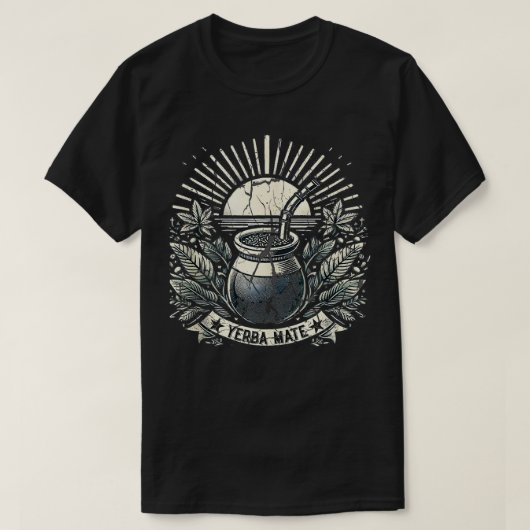 T-shirt Yerbaholic Yerba Mate Argentine Thé Drinker Hippie (Design devant)
