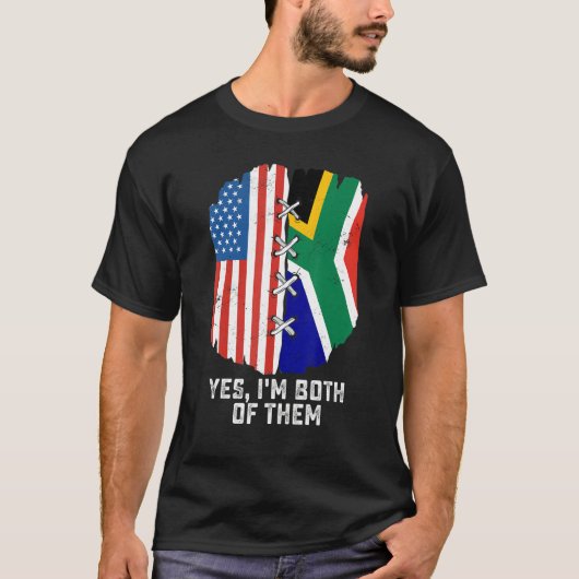 T-shirt Yes, I'm Both Of Them Half American Half South Afr (Devant)