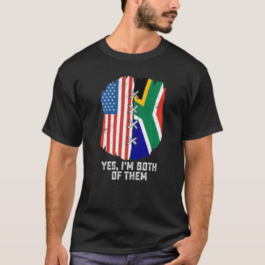 T-shirt Yes, I'm Both Of Them Half American Half South Afr (Devant)