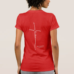 T-shirt Yeshua Croix Croyant Messianique Hébreu Rouge