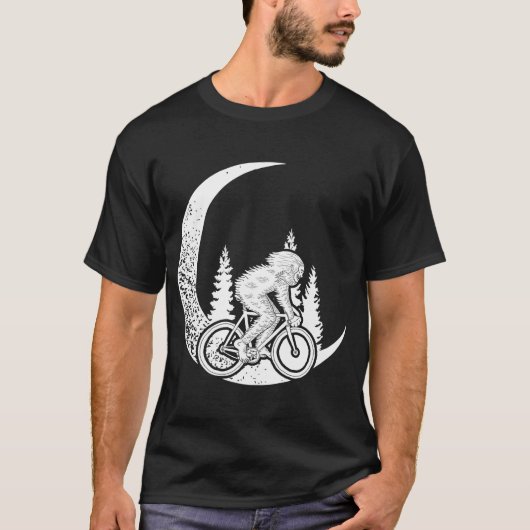 T-shirt YETI équitation Lune Vélo Halloween Lunaire (Devant)