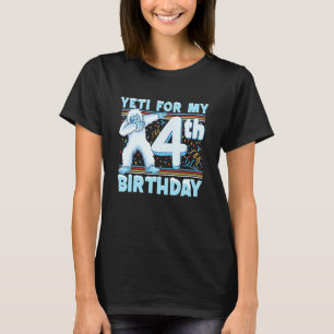 T-shirt Yeti pour mon 4e anniversaire Dabbing Yeti Kids Bi