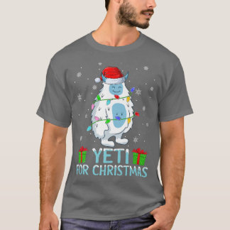 T-shirt Yeti Xmas Luit Santa Hat Yeti Pour Noël