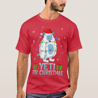 T-shirt Yeti Xmas Luit Santa Hat Yeti Pour Noël