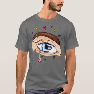 T-shirt Yeux avec drapeau grec