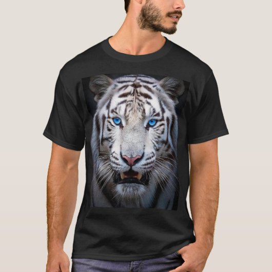 T-shirt Yeux Bleus Blancs (Devant)