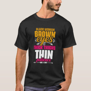T-shirt Yeux Brown Épais cuisses Femme Noire Épaisse Cuiss