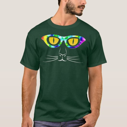 T-shirt Yeux de chat face Tie Dye (Devant)